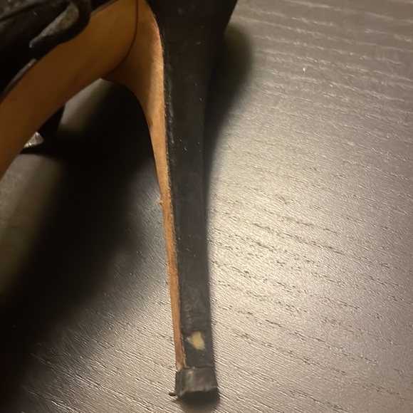 Stuart Weitzman French Cuff Suede Sandals - Women 37 (6-1/2) - Black - Picture 8 of 9